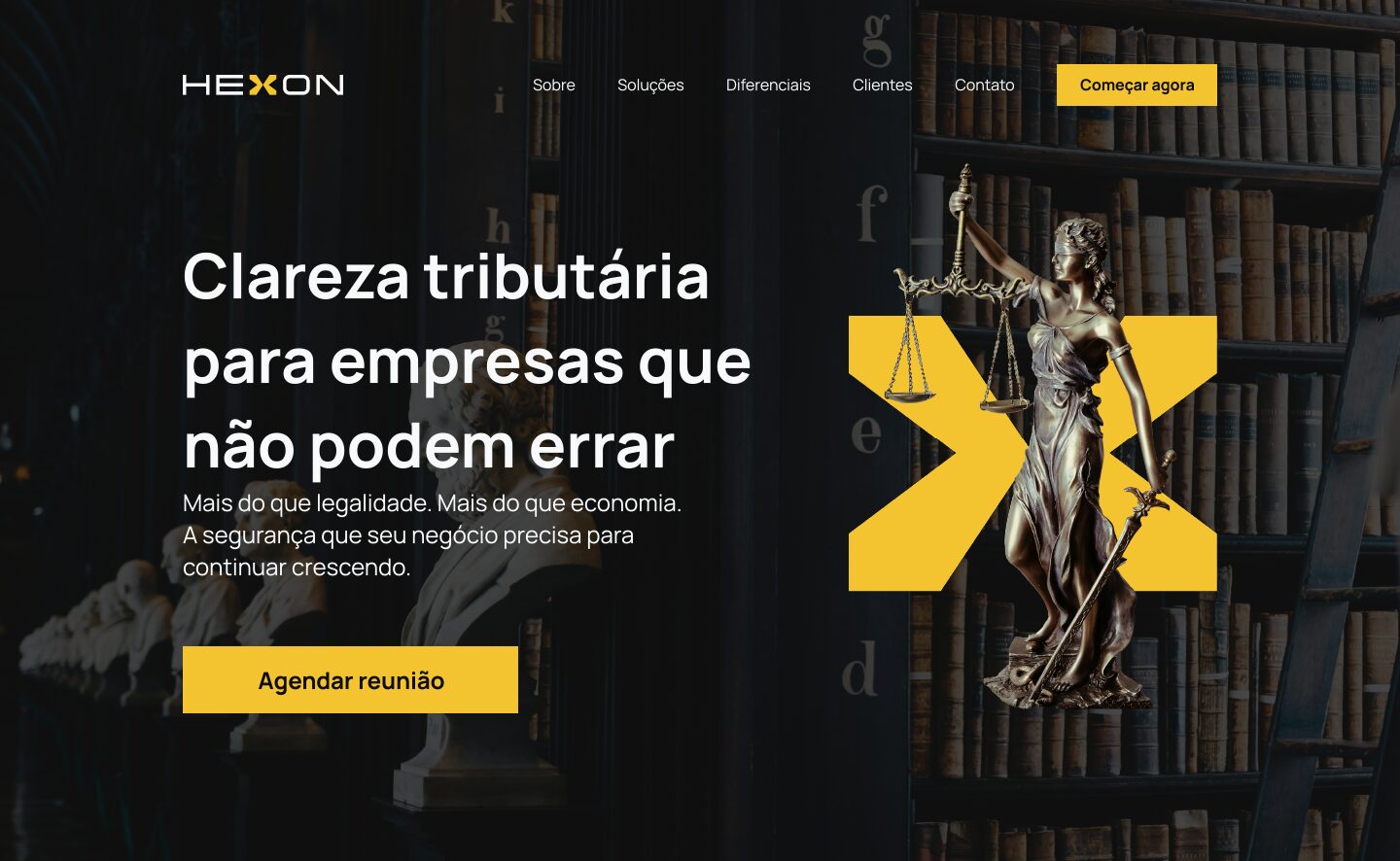 Tela interna do site Hexon — Clareza tributária