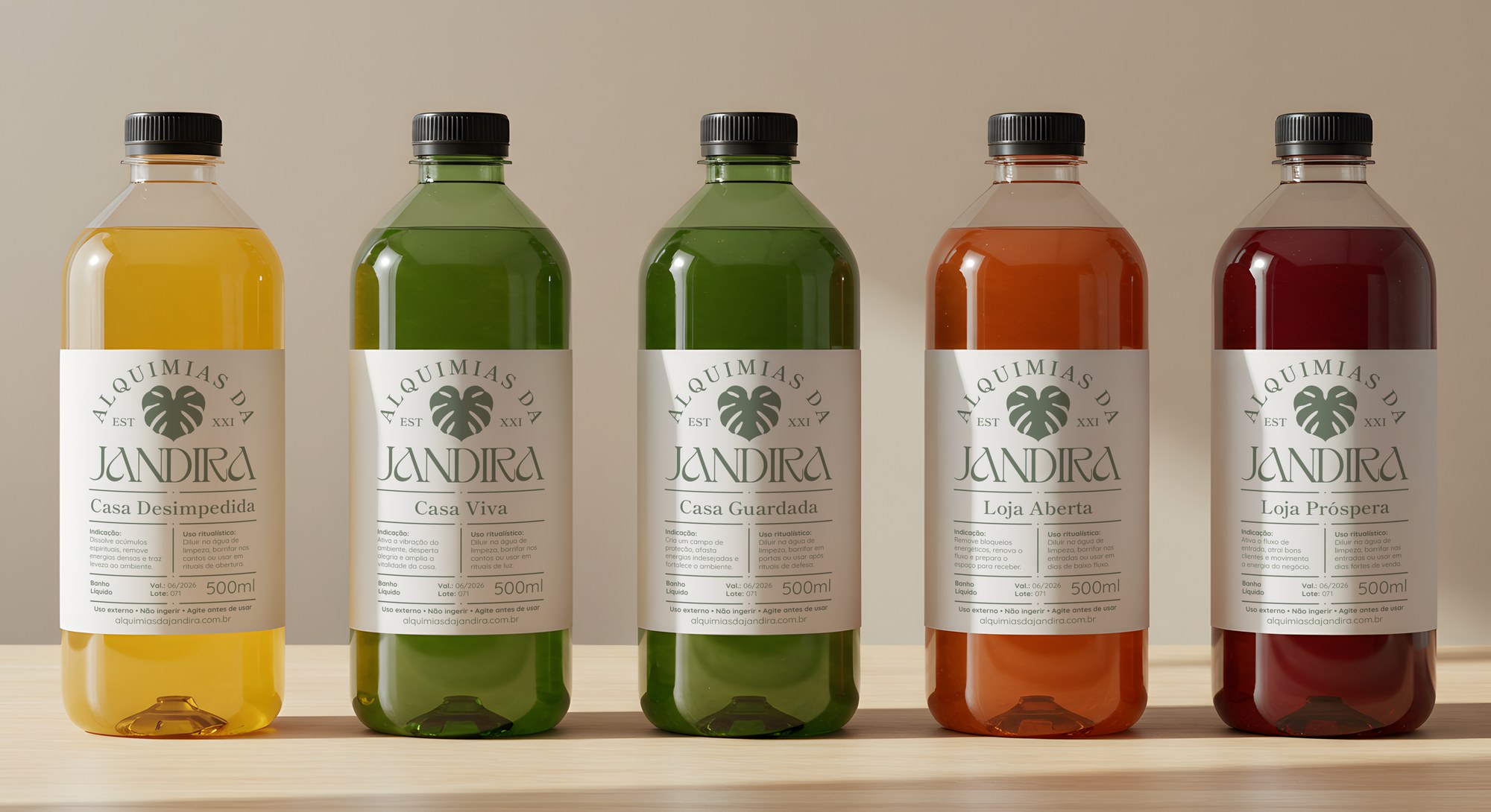 Linha de produtos Alquimias da Jandira