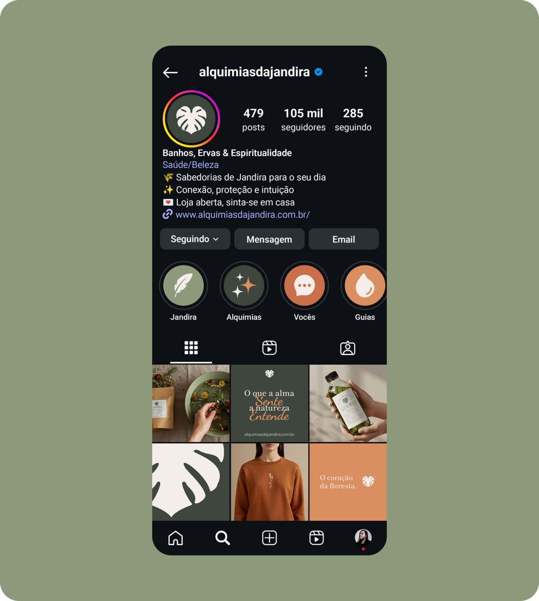 App Alquimias da Jandira — versão verde