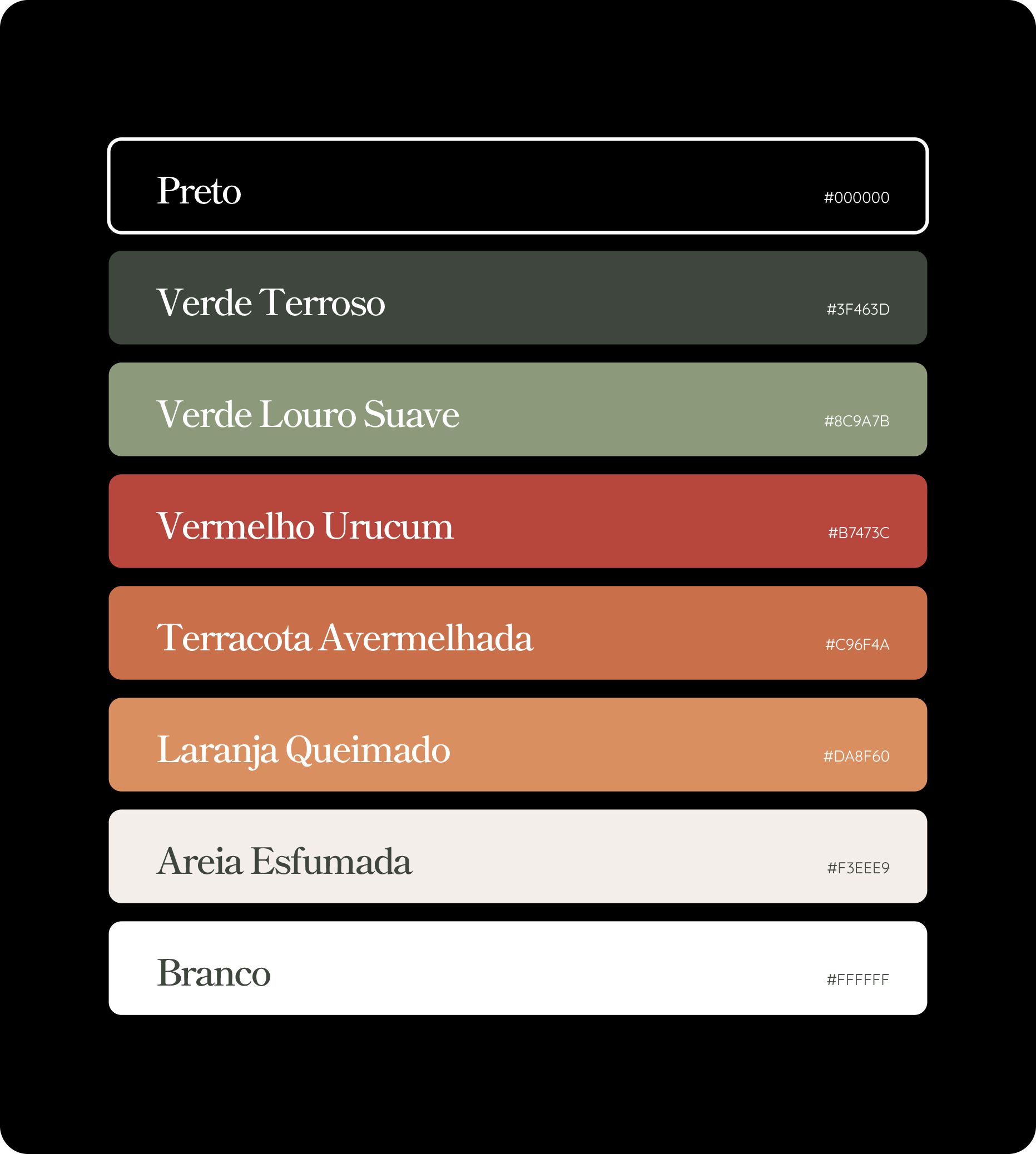 Paleta de cores Alquimias da Jandira