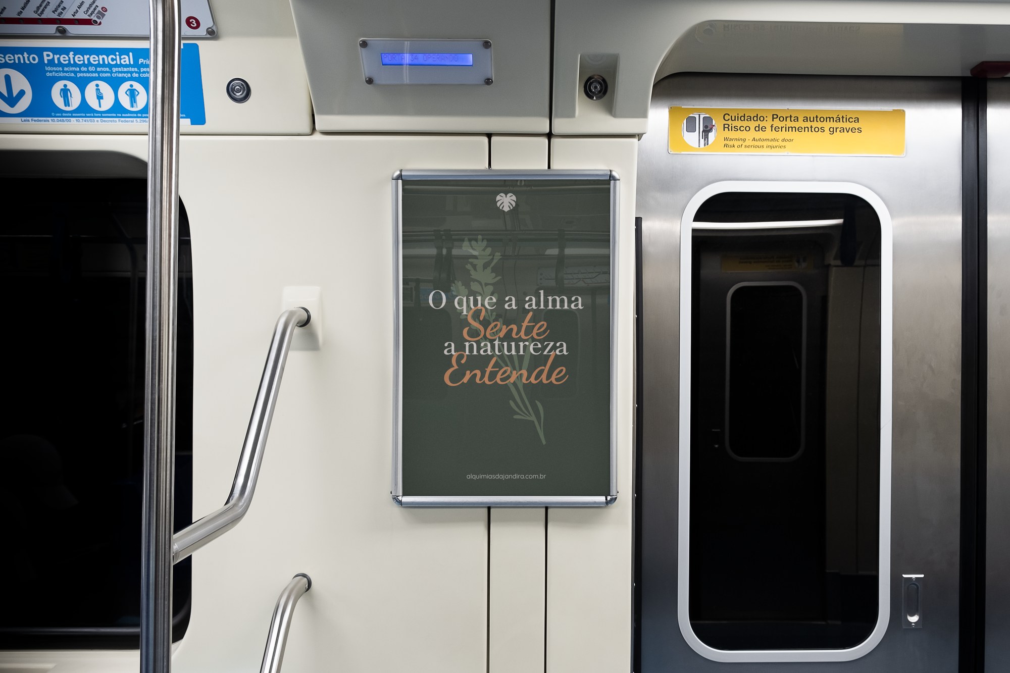 Placa Alquimias da Jandira no metrô de São Paulo